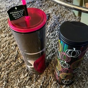 Starbucks glow in the dark tumbler and camera flash activated holographic cup